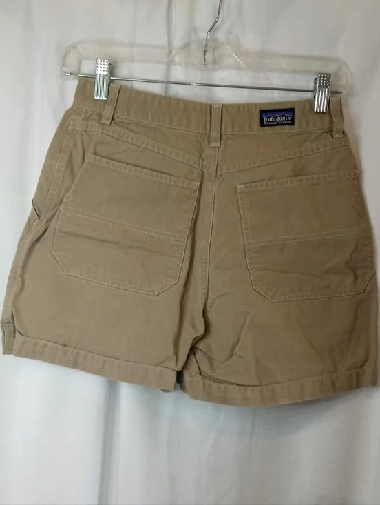 Organic Cotton Patagonia Khaki Casual Shorts 4 Outdoor Hiking Pockets Fishing - Picture 2 of 4